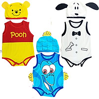 Combo 3 Bộ Bodysuit Chip Nón Nhiều Hình Mihababy