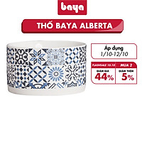 Thố Sứ Tráng Men Không Quai BAYA ALBERTA Họa Tiết Gạch Hoa Độc Đáo Giúp Không Gian Phòng Bếp Sang Trọng, Trang Nhã