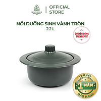 Nồi sứ dưỡng sinh Minh Long vành tròn 2.2 L + nắp dùng cho bếp từ