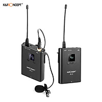 K&F CONCEPT M-9 UHF Wireless Microphone System with Transmitter Receiver Lapel Lavalier Mic 80M Effective Range for DSLR