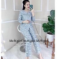 Bộ đồ bầu - bộ sau sinh DÀI TAY đẹp giá rẻ cho mẹ bầu và sau sinh ở cữ, chất ĐŨI, có khóa ti tiện lợi