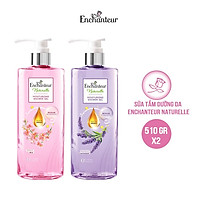 Combo Sữa tắm dưỡng da Enchanteur Naturelle hương hoa Lavender và Iris 510gr/Chai