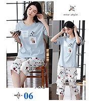 Đồ bộ nữ, đồ mặc nhà, quần áo bộ lửng cotton.