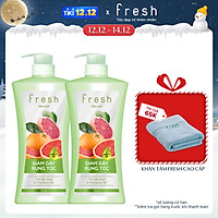 Combo 2 chai dầu gội Fresh Giảm gãy rụng chiết xuất Bưởi hồng ngọc 650g