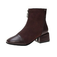 【Quần áo SF】Korean Version Of The New Tide Boots Women's Shoes Boots Classic Front Zipper With Martin Boots Big Size 35 ~ 42CC