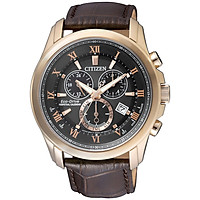 Đồng Hồ Citizen Nam Đa Chức Năng Dây Da Máy Eco-Drive BL5542-07E - Mặt Đen (43mm)