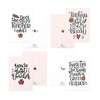 Bộ 4 thiệp 20/11 mừng thầy cô cảm ơn giáo viên Nhà giáo Việt Nam INSPIRING TEACHER 12,5x17,6 SDstationery chữ viết tay