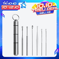 Bộng dụng cụ làm sạch tai bằng thép không gỉ 6 cái Ear Cleaner Kits Stainless Steel