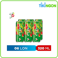 Lốc 6 Lon Nước Ngọt Có Gaz 7Up (320ml/lon)