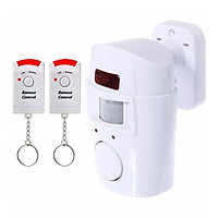 Hệ Thống Báo Động An Ninh Chống Trộm KhoNCC Hàng Chính Hãng - Cảm Biến Hồng Ngoại Chuyển Động Không Dây Có 02 Remote Điều Khiển Từ Xa - KQT-AlarmSensors (Màu trắng)