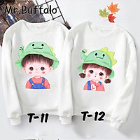 Áo nỉ đôi sweater nam nữ, áo cặp cute - áo đôi thu đông cute