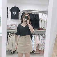 ÁO THUN CROPTOP CỔ V