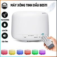 Máy Xông Tinh Dầu Dung Tích Lớn 500ml Có Điều Khiển Từ Xa Besti Y01, Máy Khuếch Tán Tinh Dầu Đèn Led Đổi Màu - Hàng Chính Hãng