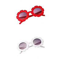 2Pcs Kids Vintage Flower Sunglasses UV400 Summer Holiday For Girls Boys