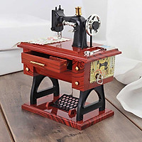 Hộp nhạc phong cách máy khâu cổ điển dành cho bé gái, món quà trang trí tuyệt vời