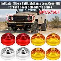 8Pcs/Set Indicator Side & Tail Light Lamp Lens Cover Kit For Land Rover