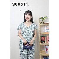 Bộ Đồ Nữ Mặc Nhà, Bộ Đồ Ngủ Tole (Lanh) Cổ Tim Quần Lửng – 3COSTY. B4TIM Nhiều Họa Tiết