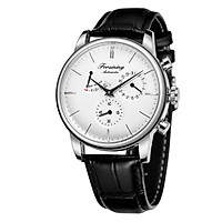 Forsining Watch Men's Automatic Mechanical Watch with Leather Strap 3ATM Fashion Casual Wristwatch