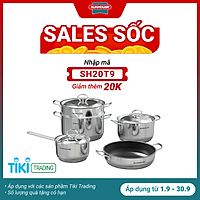 Bộ nồi chảo inox 5 đáy Sunhouse SHG995