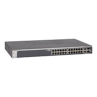 Bộ Chia Mạng Gắn Rack 24 Cổng 10/100/1000M Với 2 Cổng 10G RJ45 và 2 Cổng Quang 10G SFP+ S3300 Gigabit Ethernet Stackable Smart Managed Pro Switch Netgear GS728TX - Hàng Chính Hãng