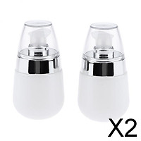 2x2pcs Empty Glass Lotion Cosmetic Face Cream Bottles Airless Pump Dispenser 30ML