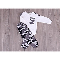 Thu đông 2020: Bộ nỉ áo trắng phối quần ràn ri thương hiệu Litibaby size 1-5, dành cho bạn từ 9kg đến 19kg
