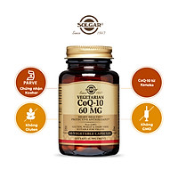 NHẬP KHẨU USA CHÍNH HÃNG - Viên uống điều hòa huyết áp, giảm nguy cơ tai biến, giảm cholesterol trong máu Solgar Vegetarian CoQ-10 60 mg