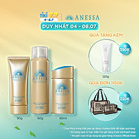 Bộ sản phẩm Kem chống nắng Anessa bảo vệ hoàn hảo cho da mặt và toàn thân (Gold Milk 60ml + Gold Gel 90g + Gold Spray 60g)