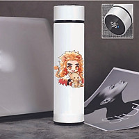 Bình nước giữ nhiệt in hình KIMETSU NO YAIBA anime chibi ver TAI THÚ xinh xắn dễ thương tiện lợi