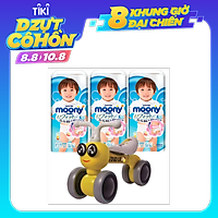 Combo 3 gói tã quần Goon Friend XL40 cộng miếng tặng xe chòi chân con ong phát đèn nhạc VBCare 052