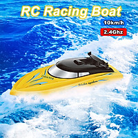 RC Boat for Kids Adult 10KM/H High Speed 2 Channels Remote Control Boats for Pools Racing Boat