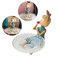 Creative Chic Bubble Girl Table Resin Dessert Snack Candy Cake Jewelry Ring Key Fruit Plate Storage Container Home Decor Decoration Home Ornaments