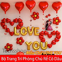 Bộ trang trí phòng cưới tân hôn cô dâu, chú rể chữ love - Phụ kiện trang trí đám cưới - Happy wedding - Valetine