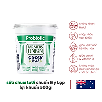 Sữa chua hy lạp bổ sung lợi khuẩn Farmers Union greek style high probiotics yogurt hũ 500g