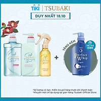 Bộ Ba Gội Xả Tsubaki Premium Cool Sạch Dầu Mát Lạnh (490ml/chai) và Xịt Dưỡng Tóc 220ml