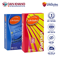 Combo 1 Hộp Bao Cao Su LifeStyles Classic 12 bao + 1 Hộp Bao Cao Su LifeStyles Fantasy 12 bao