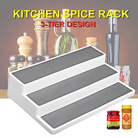 3 Tier Stair Step Cabinet Kitchen Spice Holder Rack Jar Storage Organizer Shelf