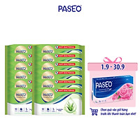 Combo 12 gói khăn ướt kháng khuẩn Paseo chiết xuất Lô Hội 50 tờ