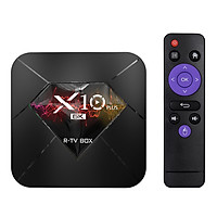 Đầu Thu Phát Tín Hiệu Box Allwinner H6 UHD 4K Cho Tivi Thông Minh R-TV Box X10 Plus AnDroid 9.0 Giải Mã Hình Ảnh 6k 4Gb / 64Gb 2.4g WiFi 100m