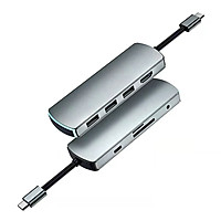 8-in-1 USB HUB Type-C To HDMI TF Audio Jack USB3.0 with PD Charging Multi-function Docking Station for Macbook