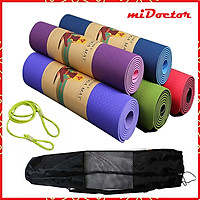 Thảm Yoga TPE 2 Lớp Siêu Dày 10mm (±0.5mm) - Thảm Tập Yoga Định Tuyến TPE 2 Lớp Siêu Siêu Dày 10mm (±0.5mm) Chính Hãng miDoctor – Tặng Bao Đựng Thảm + Dây Buộc Thảm Tập Yoga