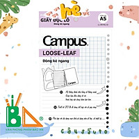 Giấy Refill thay lõi cho sổ c,òng Binder Campus Loose Leaf dòng kẻ ngang khổ A5 (Túi 50 tờ đơn)