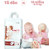 Bịch Bỉm Dán Rose Baby Size M52 (52 miếng)
