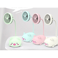 Quạt sạc mini hình thú cute để bàn, siêu khỏe, chạy siêu bền