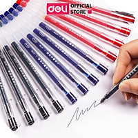 Bút gel 0.5mm Deli nhiều màu lựa chọn - Bút bi nước - 1 chiếc - Mực đỏ / Xanh / Đen - A116