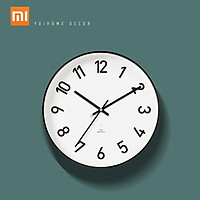 Đồng hồ treo tường Yuihome Trang trí nội thất Cổ điển Mặt kính 24,8cm Gương trang chủ Đồng hồ tắt tiếng cho Nhà thông minh