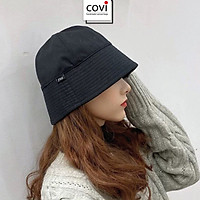Mũ vành cụp trơn, nón bucket trơn vành cụp phong cách COVI màu đen, kem N43