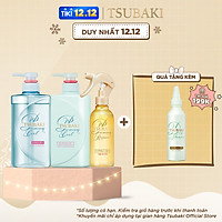 Bộ Ba Gội Xả Tsubaki Premium Cool Sạch Dầu Mát Lạnh (490ml/chai) và Xịt Dưỡng Tóc 220ml