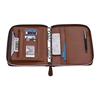 Túi đựng sổ và tài liệu chuyên nghiệp Padfolio bằng da PU với khóa kéo tiện dụng