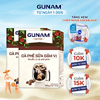 Combo 2 hộp cà phê hòa tan GUNAM cà phê sữa đậm vị (hộp 10 gói x 20g)